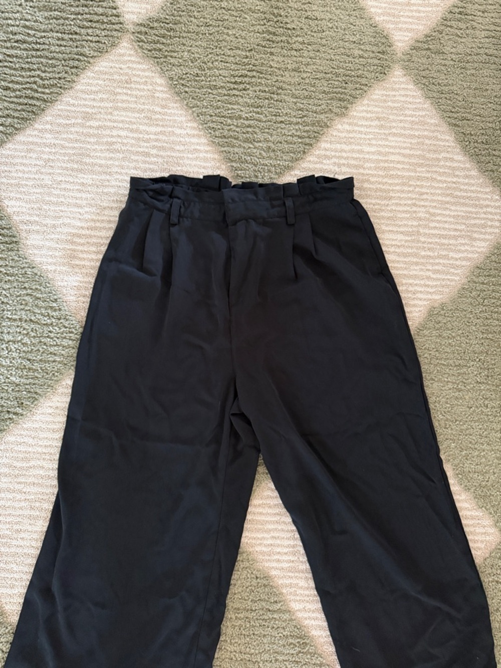 Who What Wear Black High-Waist Wide-Leg Trousers